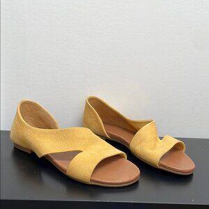 Oker April Shoe Nubuck Leather Sandal Yellow Orange US10.5 EU41 New